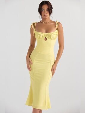 House of CB Soren Buttercup midi dress size xs extra small